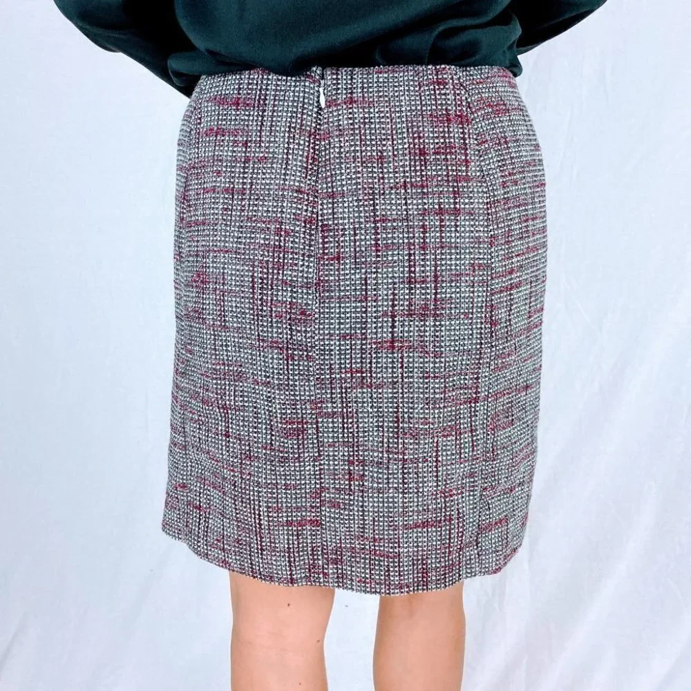 Banana Republic Black Red Tweed Mini Skirt